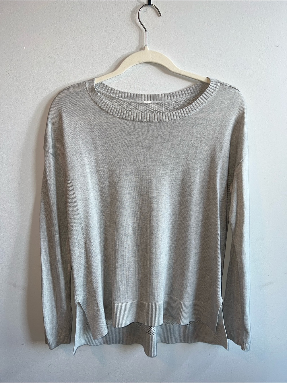 Lululemon Bhakti Life Mesh Detail Knit Sweater Grey Size 4